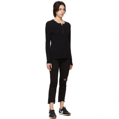 Shop Levi's Black 724 High-rise Straight Cropped Jeans In Black Pixel