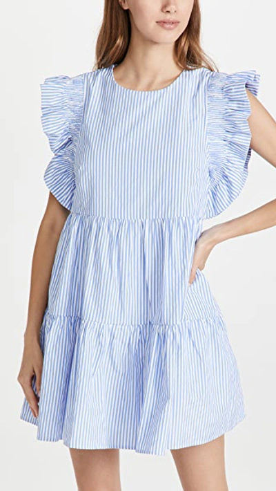 Shop English Factory Striped Mini Dress Blue Stripe