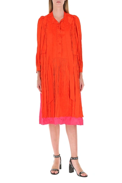Shop Balenciaga Two-tone Viscose Dress  Multicoloured  Donna 36f