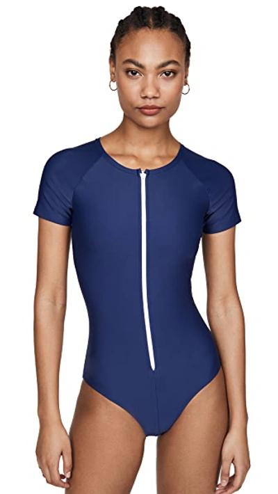 Shop Cover Short Sleeve Rash Guard Swimsuit Navy