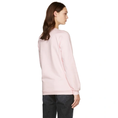 Shop Balmain Pink Printed Logo Sweatshirt In Ocd Rose Pâle/blan