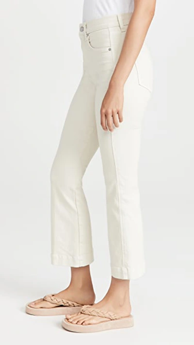 Shop Veronica Beard Jean Carson High Rise Ankle Flare Jeans Ecru