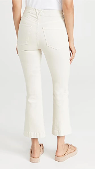 Veronica Beard Jean Carson High Rise Ankle Flare Jeans In Ecru
