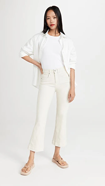 Veronica Beard Jean Carson High Rise Ankle Flare Jeans In Ecru