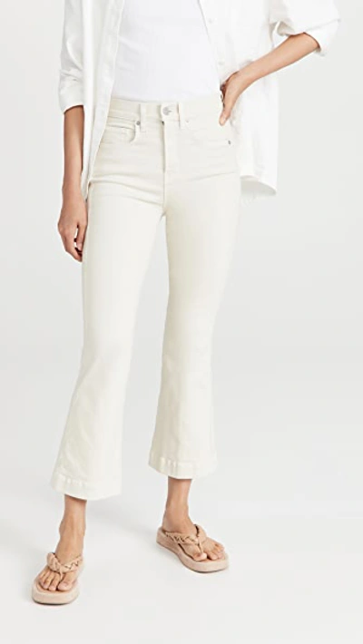 Shop Veronica Beard Jean Carson High Rise Ankle Flare Jeans Ecru