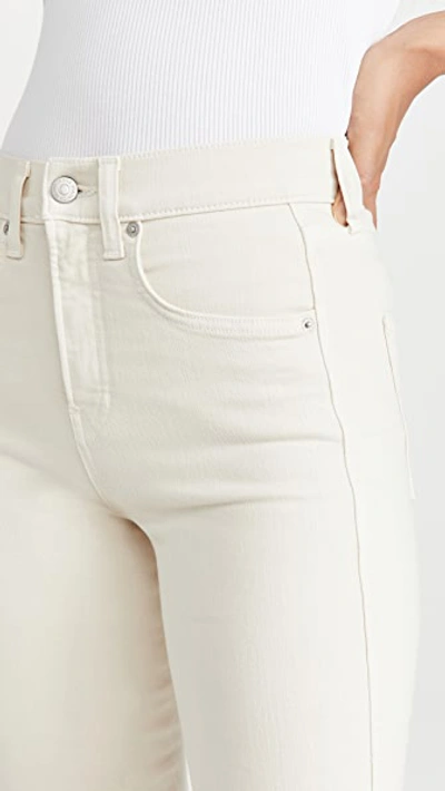 Veronica Beard Jean Carson High Rise Ankle Flare Jeans In Ecru