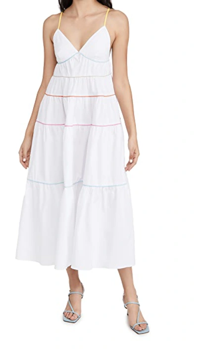 Shop Staud Cleo Dress In White Multi New
