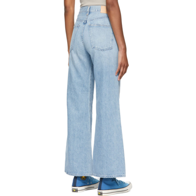 Shop Citizens Of Humanity Blue Rosanna Wide Leg Jeans In Horizon Blue