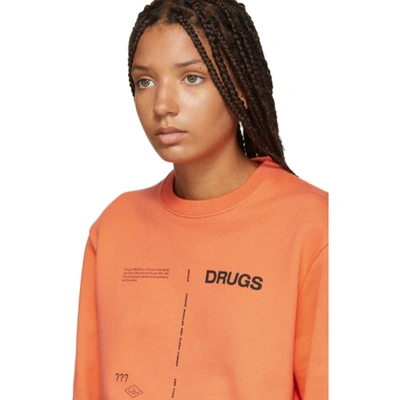 Shop Raf Simons Orange 'drugs' Regular Fit Sweatshirt In 00035 Orang