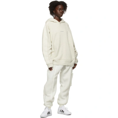 Shop Adidas X Ivy Park White Teddy Cargo Lounge Pants In Core White