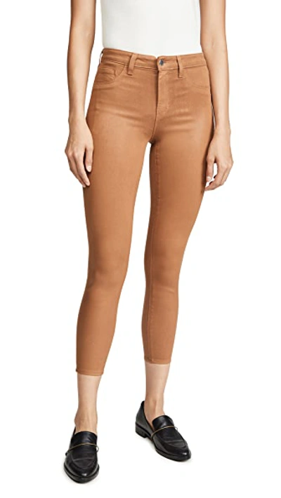 Shop L Agence Margot Skinny Coated Jeans In Java Coated