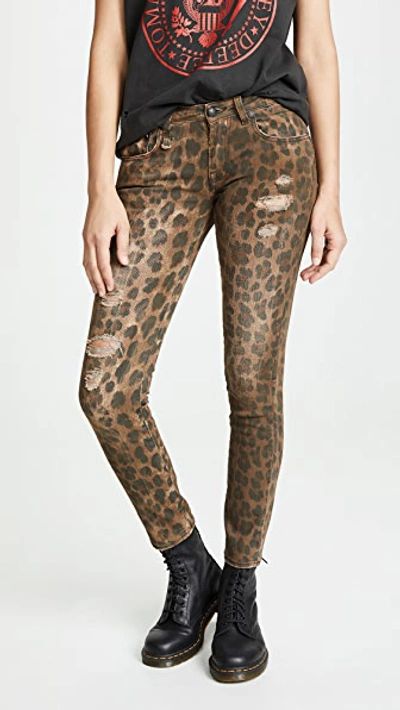 Shop R13 Kate Skinny Jeans In Leopard