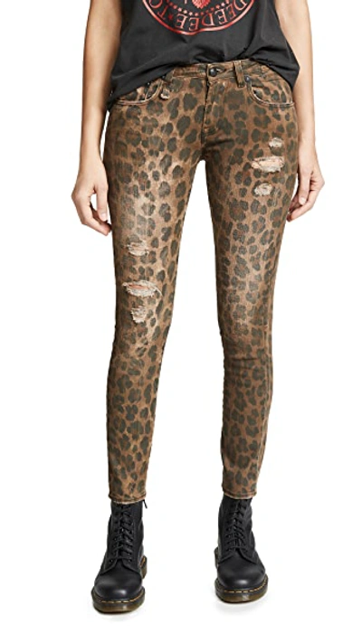 Shop R13 Kate Skinny Jeans In Leopard