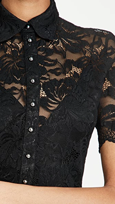 Shop Paco Rabanne Lace Blouse In Black