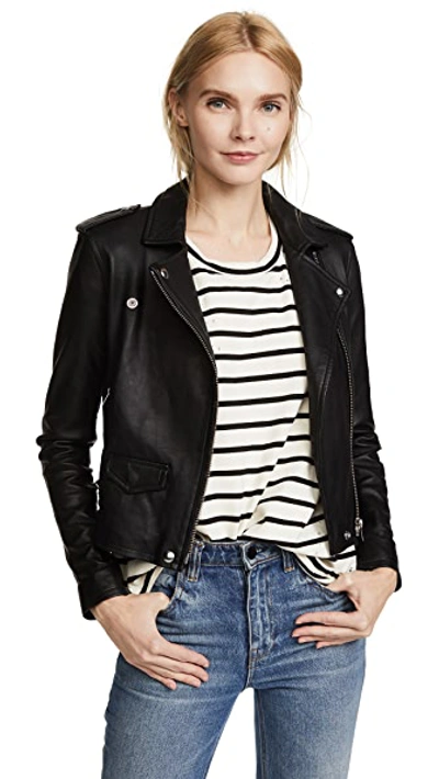 Shop Iro Ashville Leather Jacket Black