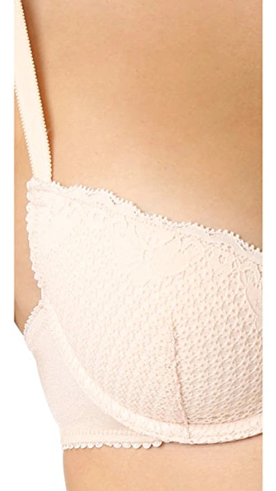 Timpa Duet Lace Half Cup Padded Bra In Beige