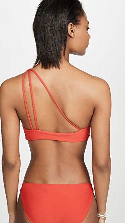 Shop Mikoh Queensland Bikini Top In Fiery Red