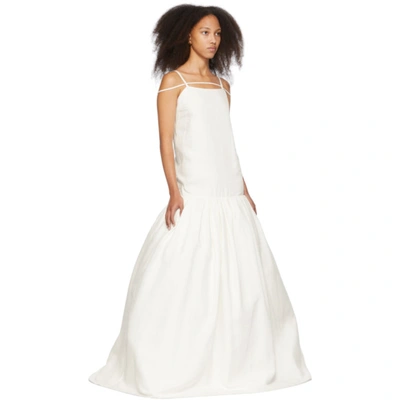 Shop Jacquemus White 'la Robe Amour' Dress In Ecru
