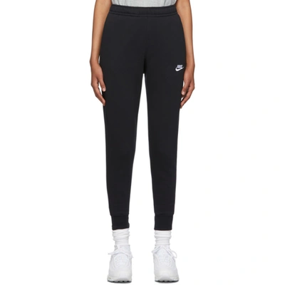 Shop Nike Black Fleece Sportswear Club Lounge Pants In 010 Black/black/whi