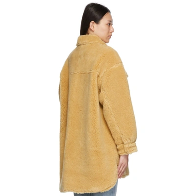 Shop Stand Studio Beige Sherpa Sabi Jacket In 96200 Honey