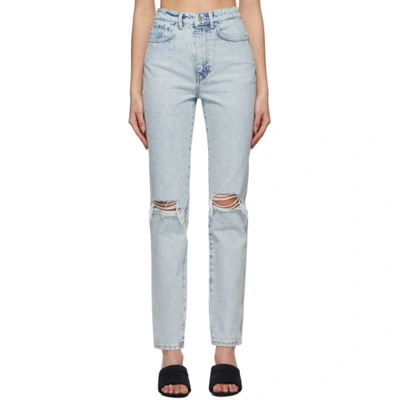 Shop Alexander Wang Blue Dipped Back Jeans In 270 Pebble Bleach