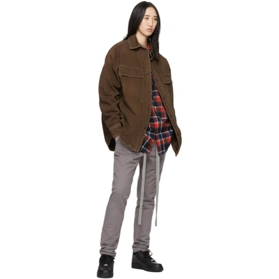 Shop Fear Of God Brown Washed Canvas Shirt In 204 Drkbrow