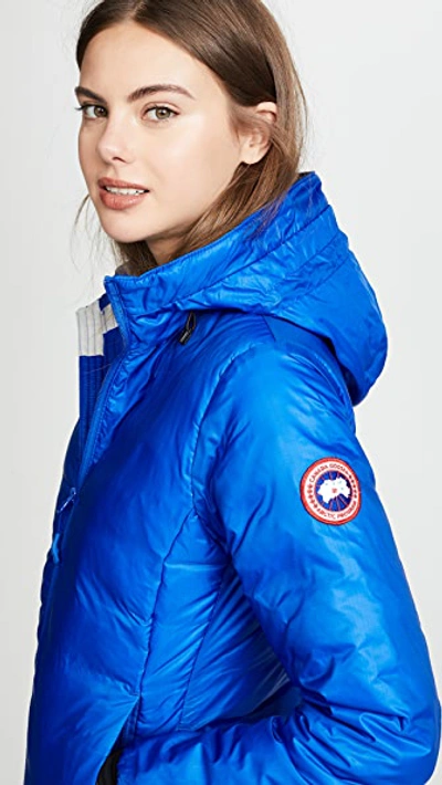 Shop Canada Goose Pbi Camp Hooded Jacket In Royal Pbi Blue