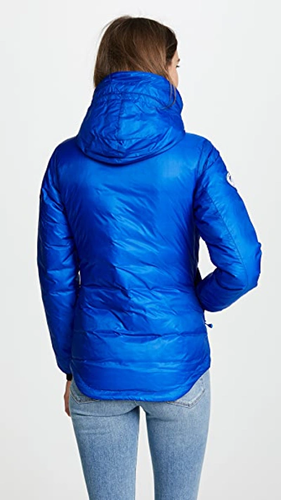 Shop Canada Goose Pbi Camp Hooded Jacket In Royal Pbi Blue