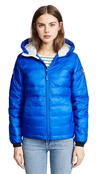 Shop Canada Goose Pbi Camp Hooded Jacket In Royal Pbi Blue