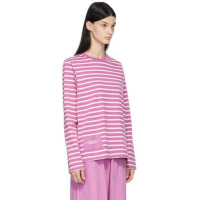 Shop Marc Jacobs Purple 'the Striped' Long Sleeve T-shirt In 002