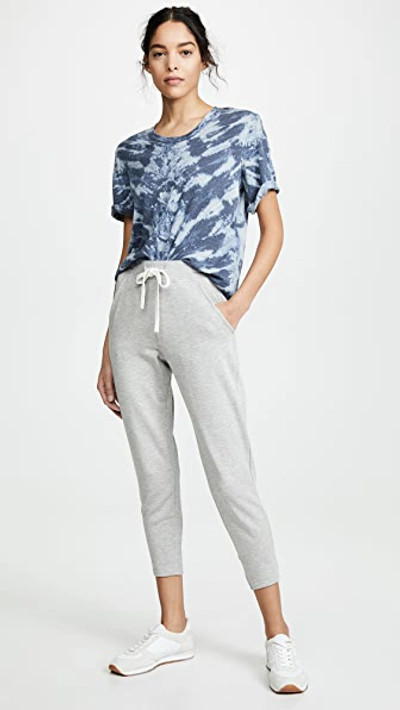 Splits59 Reena 7/8 Fleece Sweatpant - Heather Grey/off White - Size L In Heather Grey