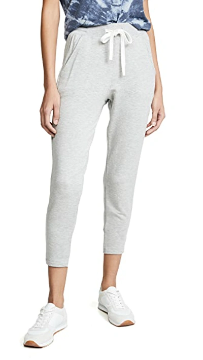 Splits59 Reena 7/8 Fleece Sweatpant - Heather Grey/off White - Size L In Heather Grey