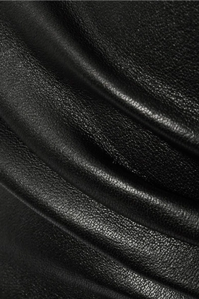 Shop The Row Loattan Stretch-leather Mini Skirt In Black