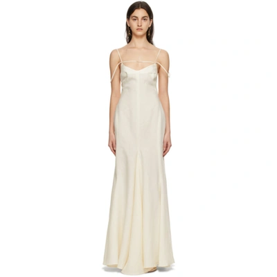 Shop Jacquemus Off-white 'la Robe Camargue' Dress In Light Beige