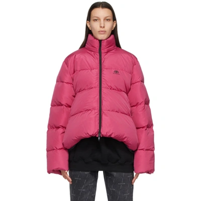 Myre Instruere Vestlig Balenciaga C Shape Micro Faille Puffer Jacket In Pink | ModeSens