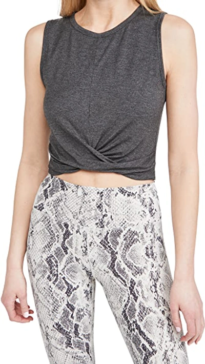 Shop Alo Yoga Cover Tank In Anthracite Heather