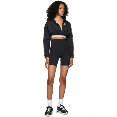 Shop Nike Black Infinalon Yoga Luxe Shorts In 010 Black/dk Smoke
