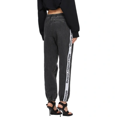 Shop Alexander Wang Grey Logo Tape Jogger Jeans In 015 Grey