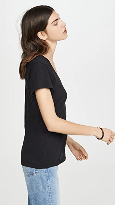 Shop Sundry V Neck T-shirt In Black