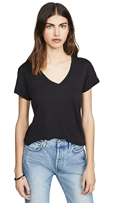 Shop Sundry V Neck T-shirt In Black