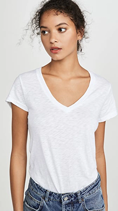 Shop Sundry V Neck T-shirt In White