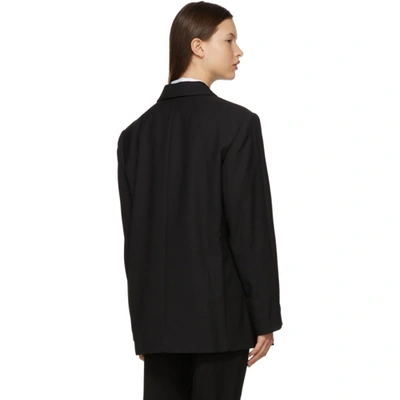 Shop Totême Black Wool Structure Loreo Blazer In 200 Black