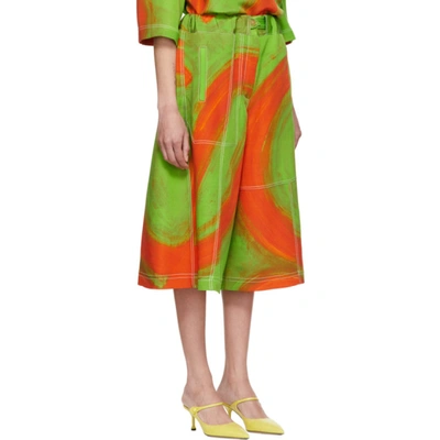 Shop Loewe Green & Orange Oversize Print Trousers In 4109 Green/