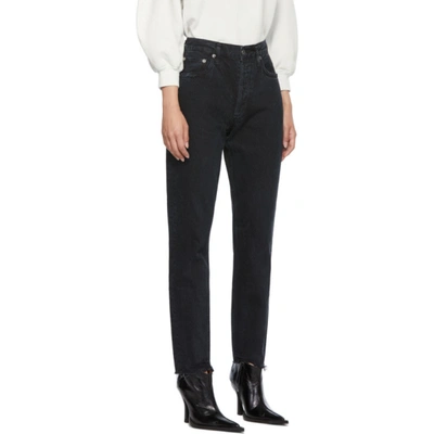 Shop Agolde Black Jamie High-rise Classic Jeans In Compass