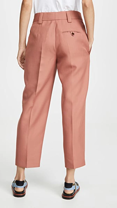 Shop Acne Studios Suiting Trousers In Coral Red
