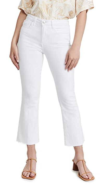 Shop L Agence Kendra Crop Flare Jeans Blanc 33