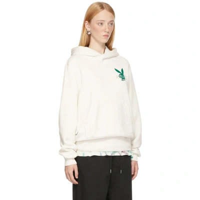 Shop Amiri Off-white Playboy Edition Cover Bunny Hoodie