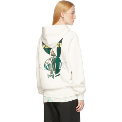 Shop Amiri Off-white Playboy Edition Cover Bunny Hoodie