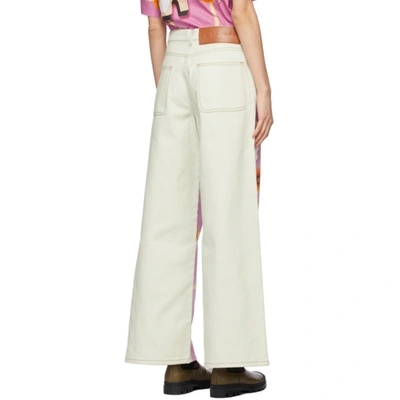 Shop Loewe Pink Anthea Hamilton Edition Denim Floral Jeans In 9996 Multicolor/whit