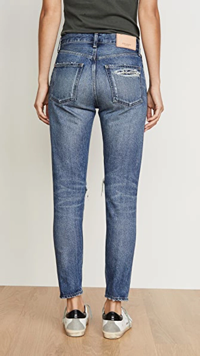 Shop Moussy Vintage Beckton Tapered Jeans Dark Blue